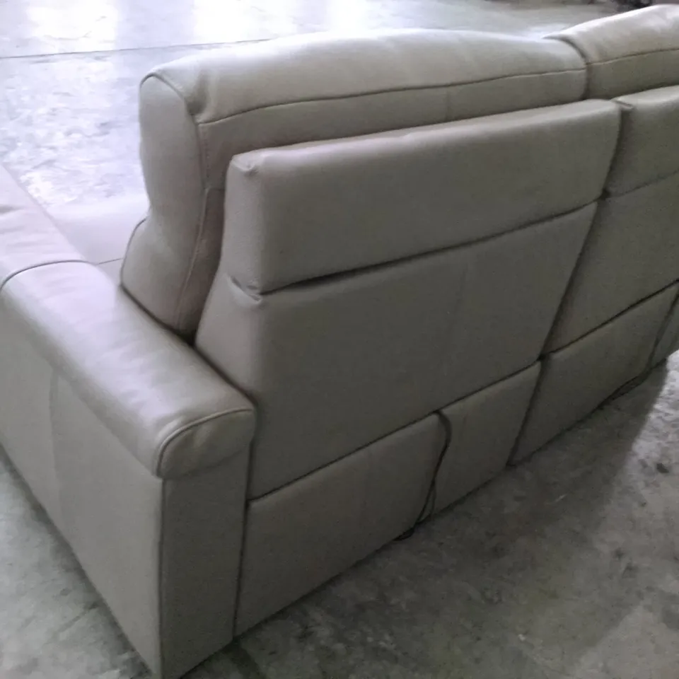 QUALITY ITALIAN DESIGNER ADRIANO ELECTRIC RECLINER 3 SEATER SOFA - GREY LEATHER