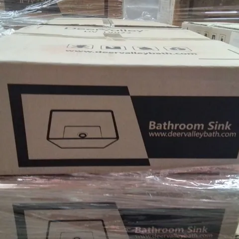 PALLET CONTAINING APPROXIMATELY 17 DEERVALLEY BATHROOM SINK BASINS