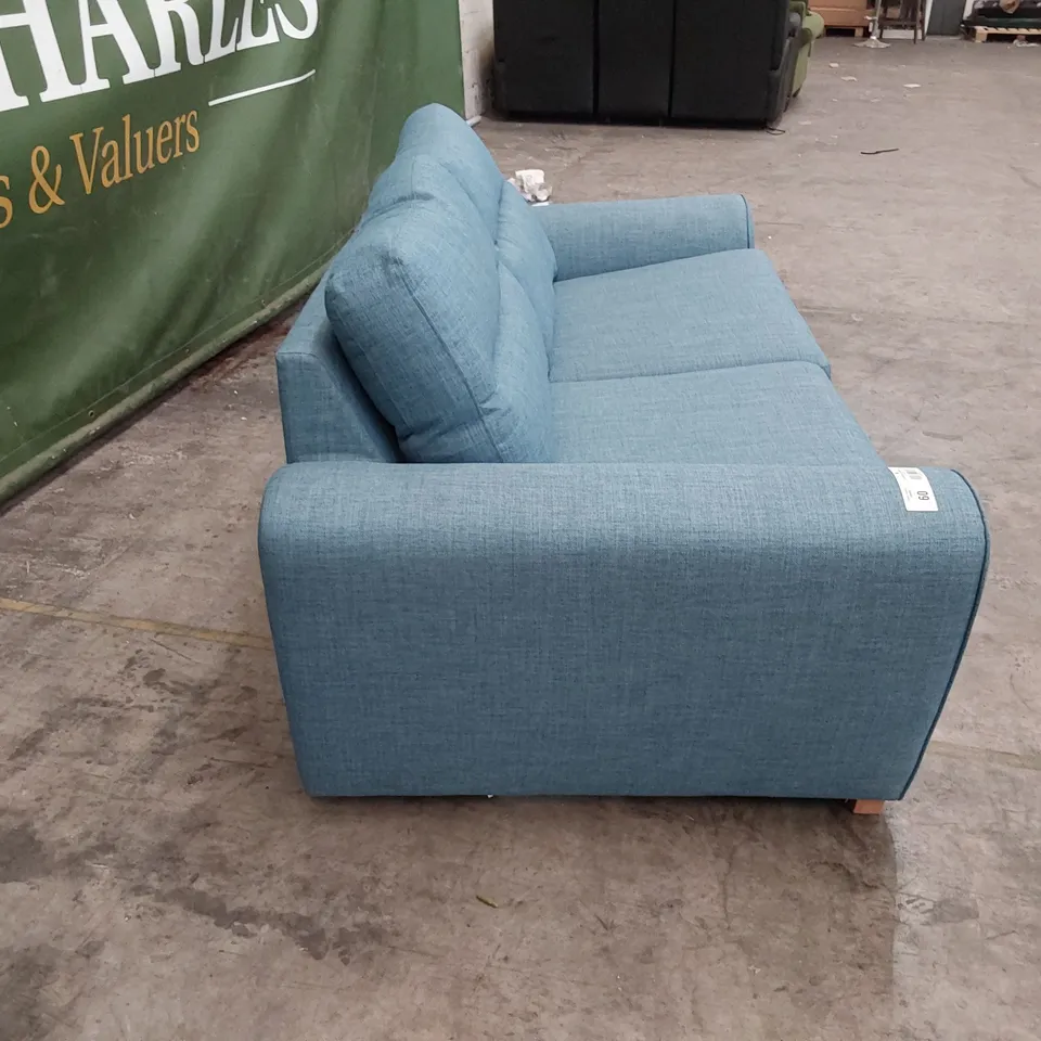 QUALITY DESIGNER 2 SEATER SOFA BLUE FABRIC 