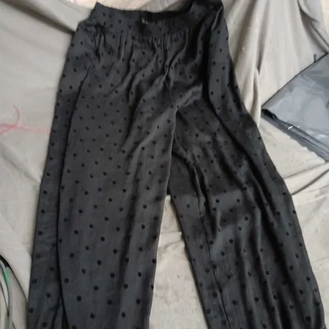 ZARA WOMEN'S BLACK POLKA DOT SHEER TROUSERS SIZE S