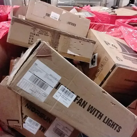 PALLET OF ASSORTED HOUSEHOLD GOODS AND PRODUCTS TO INCLUDE;CEILING LIGHT,ROLLER BLINDS,COMPUTER CASE