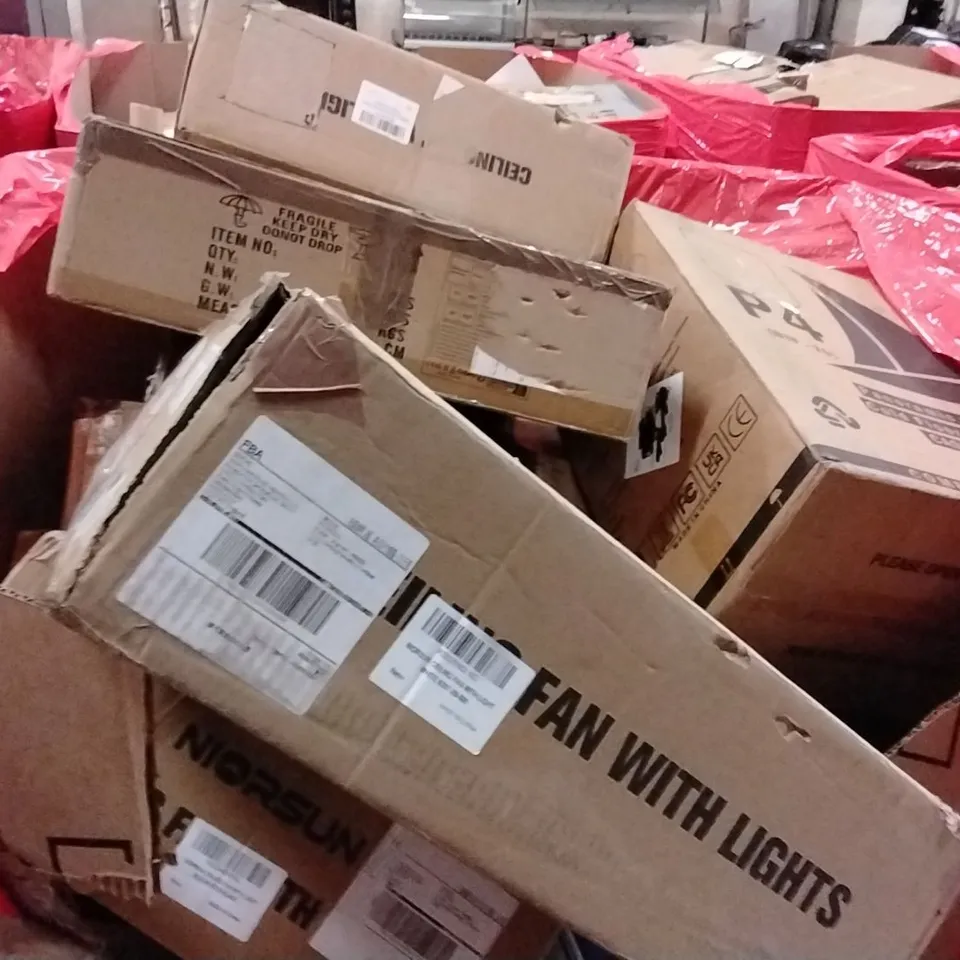 PALLET OF ASSORTED HOUSEHOLD GOODS AND PRODUCTS TO INCLUDE;CEILING LIGHT,ROLLER BLINDS,COMPUTER CASE