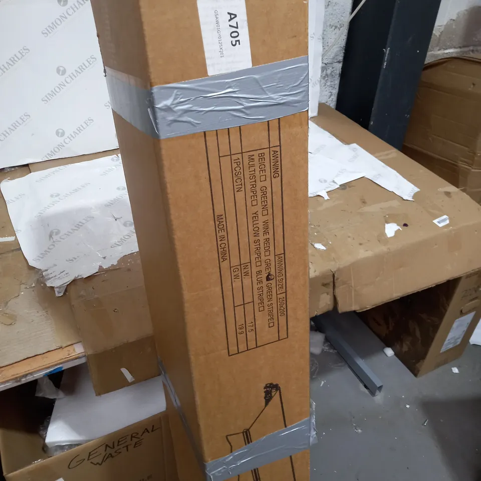 BOXED GREY FABRIC AWNING