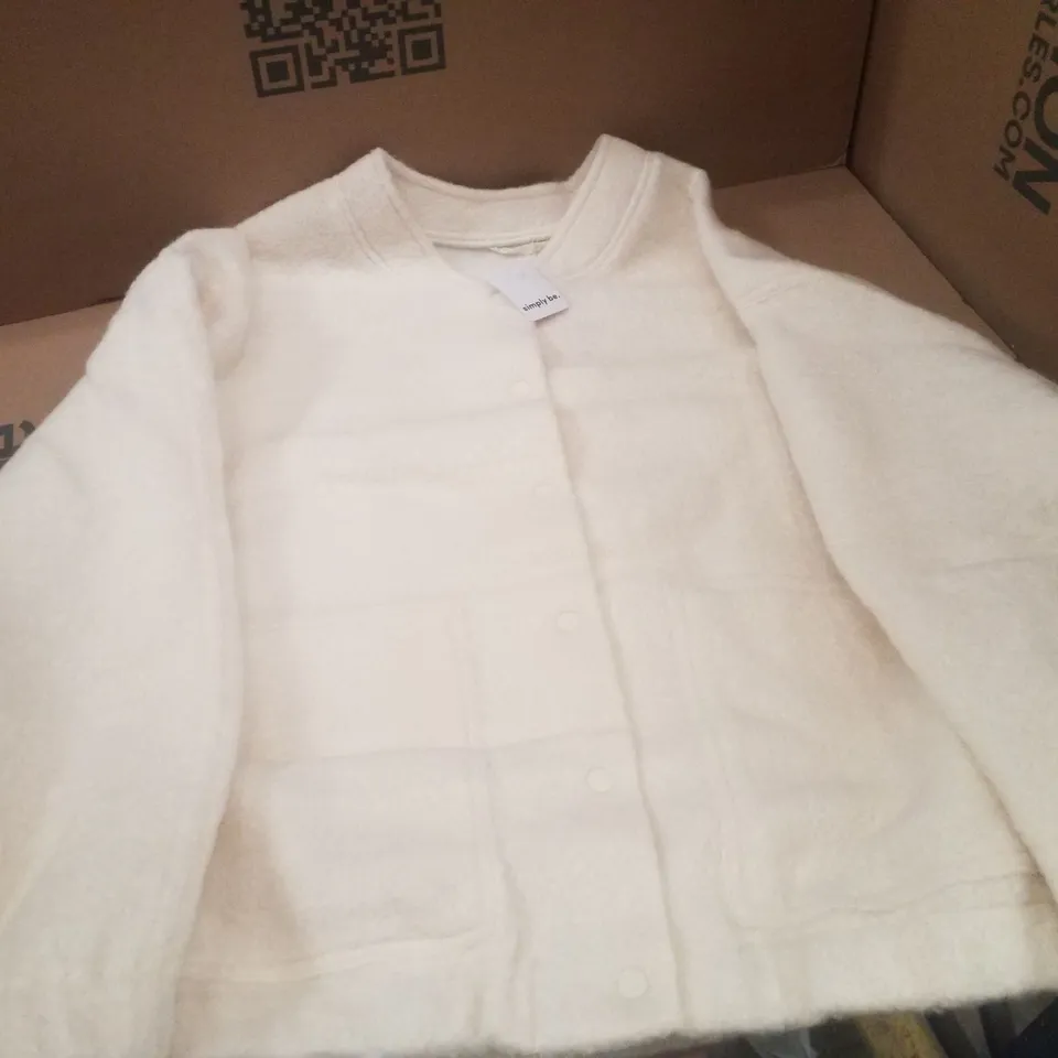 BOC CONTAINING APPROXIMATELY 6X SIMPLY BE FAUX WOOL BOMBER - COLOUR ECRU - SIZE 32