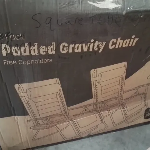 BOXED 2 PACK PADDED GRAVITY CHAIRS GREY