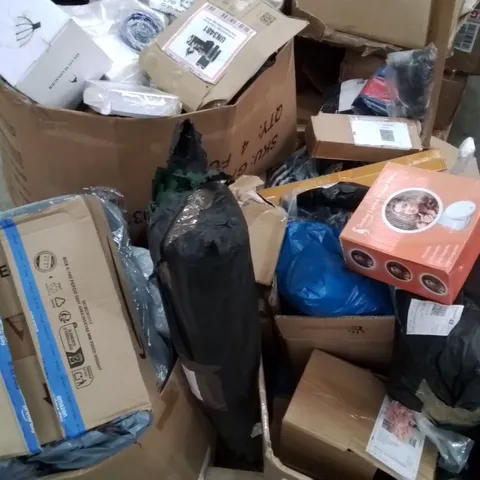 PALLET CONTAINING VARIOUS ASSORTED HOUSEHOLD CUSTOMER RETURNS TO INCLUDE: HEAD MASSAGER, DIESEL PUMP, SOLDERING IRONS, GARDEN FENCING, MAKEUP MIRROR ETC.