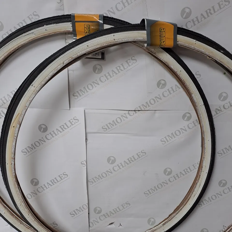 SET OF 2 AMMACO WHITE WALL BIKE TYRES 26" 
