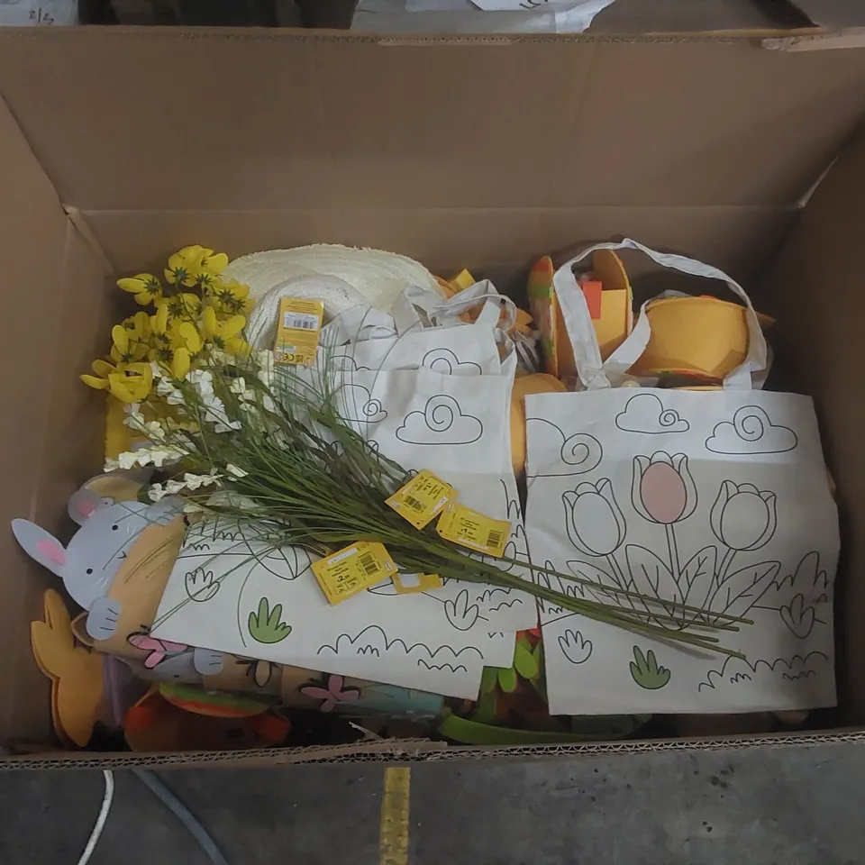 BOX CONTAINING A LARGE QUANTITY OF ASSORTED EASTER PRODUCTS