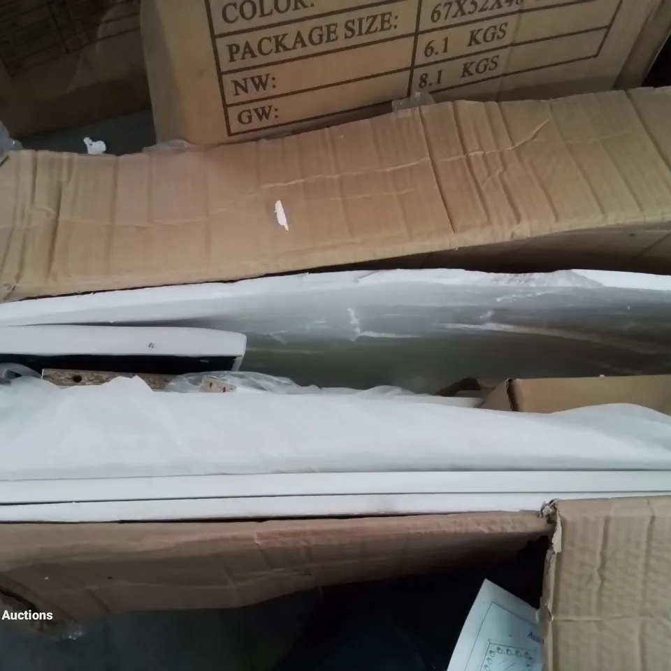 A BOXED DRESSING TALE/VANITY UNIT