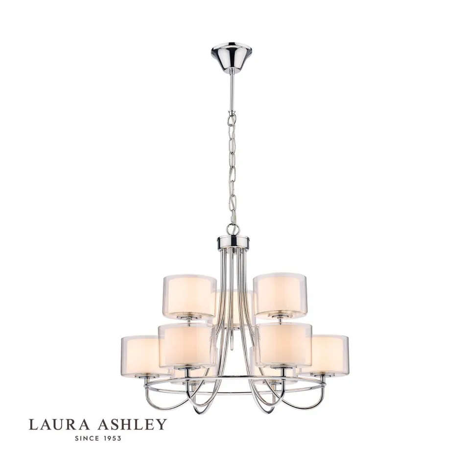 LAURA ASHLEY SOUTHWELL, POLISHED NICKEL, OPAL GLASS