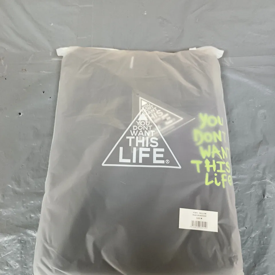 YDWTL YELLOW PAINTER HOODIE – SIZE M