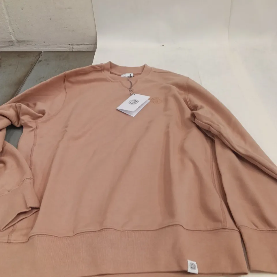 PINK/BEIGE SWEATSHIRT – UK M (UNBRANDED) SIMPLE CREW NECK APPROXIMATELY 15