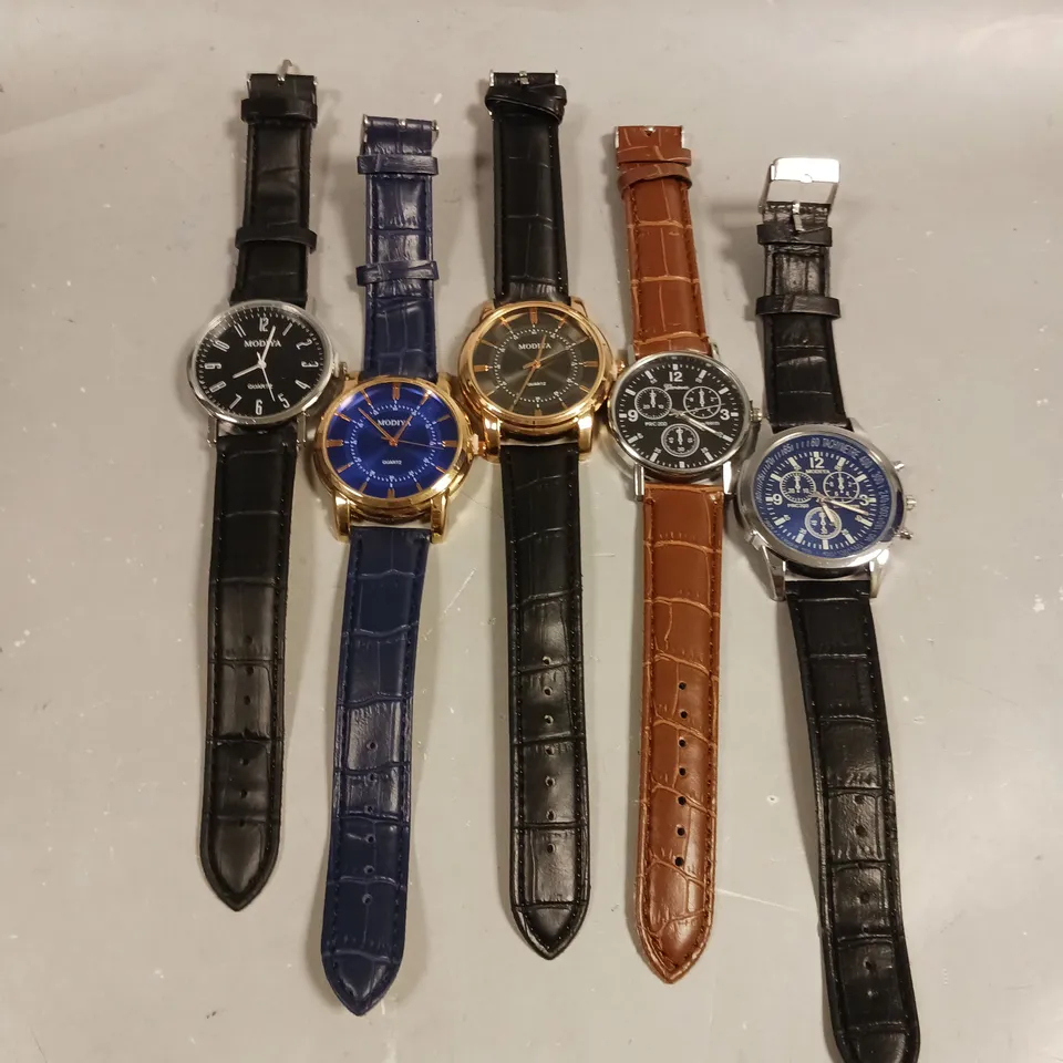 5 X ASSORTED WRIST WATCHES TO INCLUDE MODIYA & GENEVA 