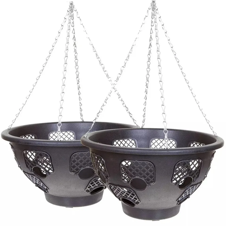 BOXED PAIR OF 15" LARGE EASY FILL HANGING BASKETS RRP £32.99