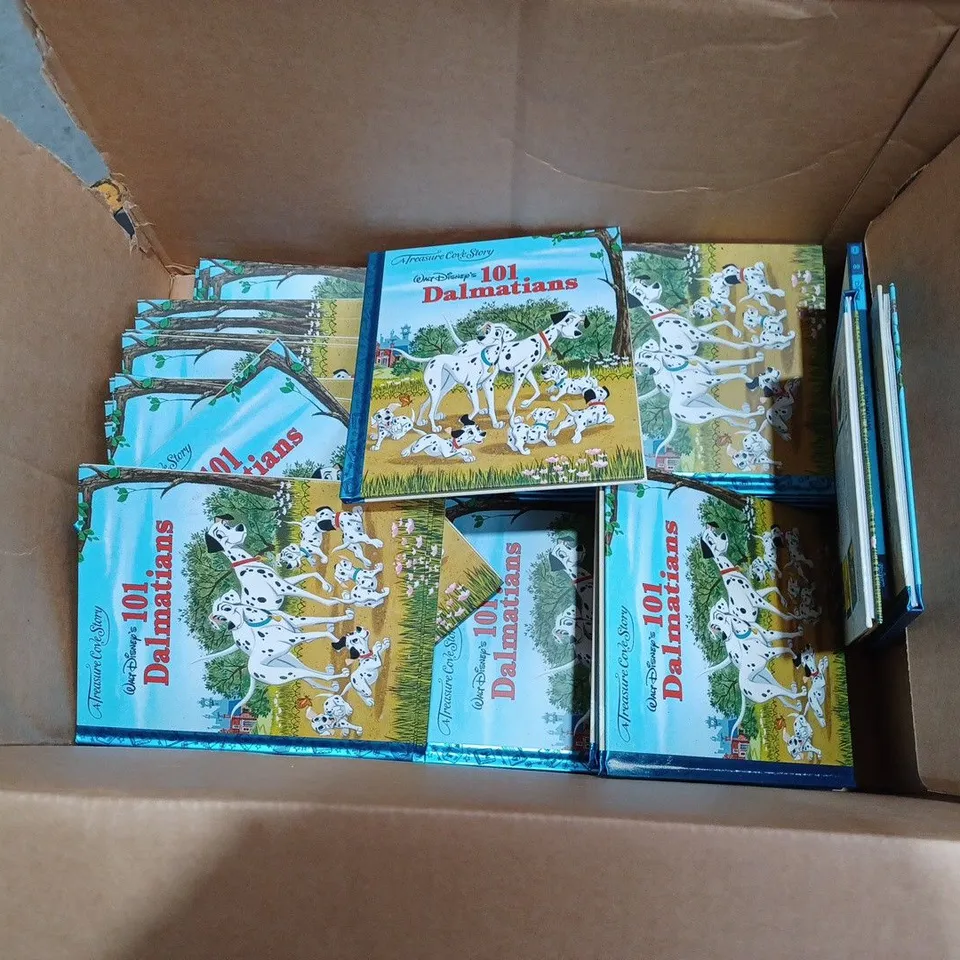 BOX TO CONTAIN APPROX. 40 X WALT DISNEY'S A TREASURE COVE STORY, "101 DALMATIANS" CHILDRENS BEDTIME STORY BOOKS 