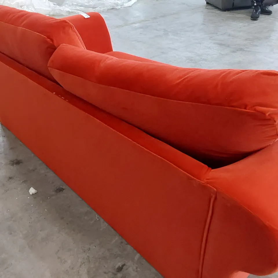 DESIGNER EMMA THREE SEATER SOFA EMMA PLAIN FIRE PLUSH FABRIC 
