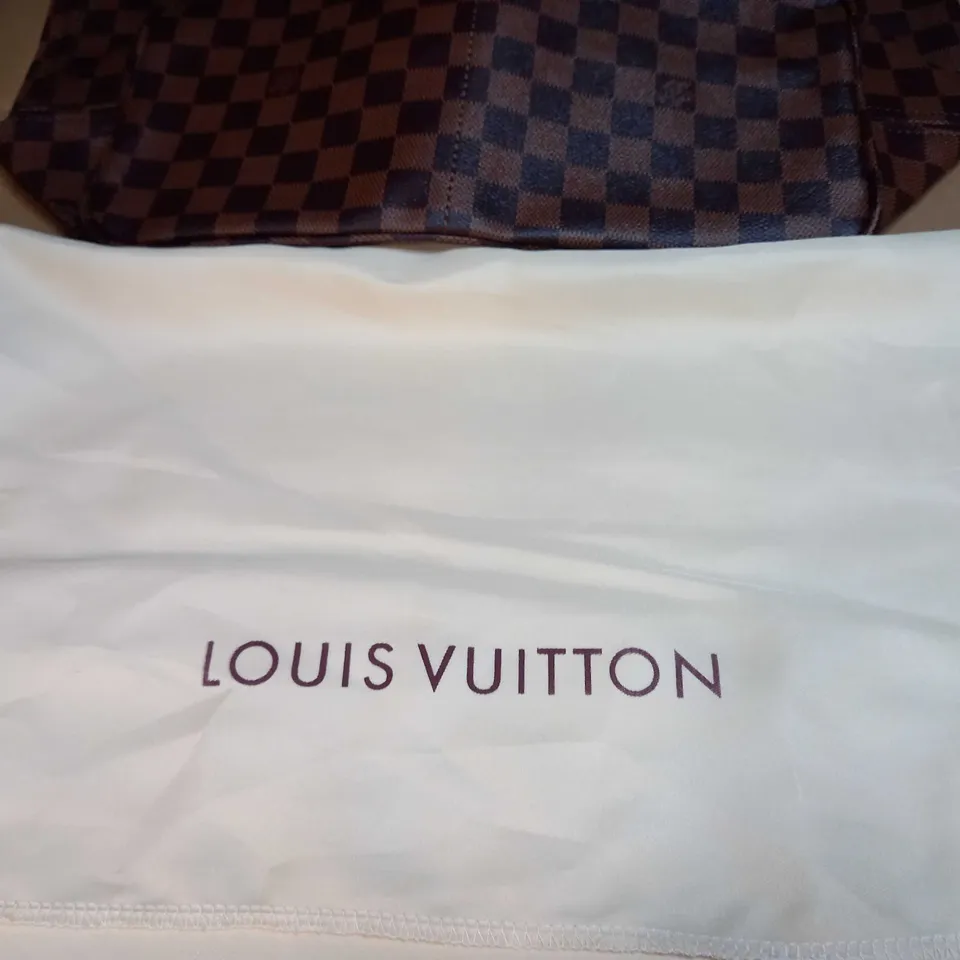 LOUIS VUITTON BROWN CHECK/LOGO LARGE HANDBAG