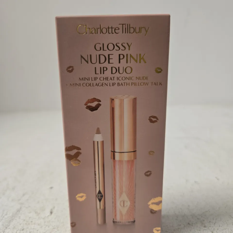 CHARLOTTE TILBURY GLOSSY NUDE PINK LIP DUO 