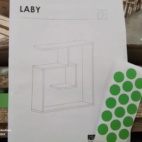 BOXED LABY STYLISH MODERN ABSTRACT SHELVING UNIT IN BRIGHT GREEN