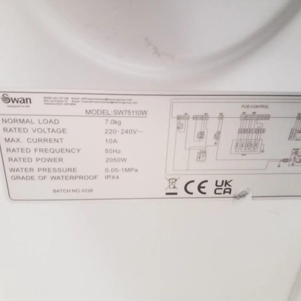 SWAN 7KG 1200 SPIN FREESTANDING WASHING MACHINE
