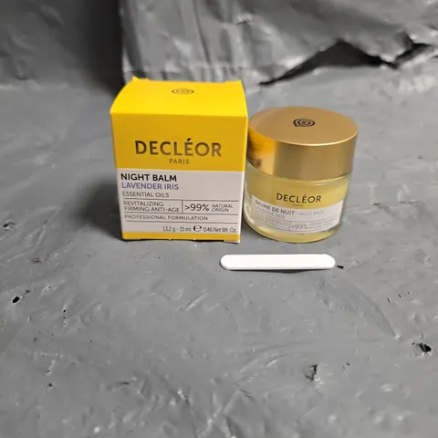 BOXED DECLEOR NIGHT BALM LAVENDER IRIS REVITALIZING FIRMING ANTI-AGE 15ML