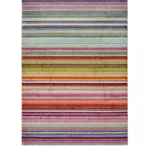 VILLA MULTICOLOURED STRIPE RUG - MULTI (160x230) - COLLECTION ONLY