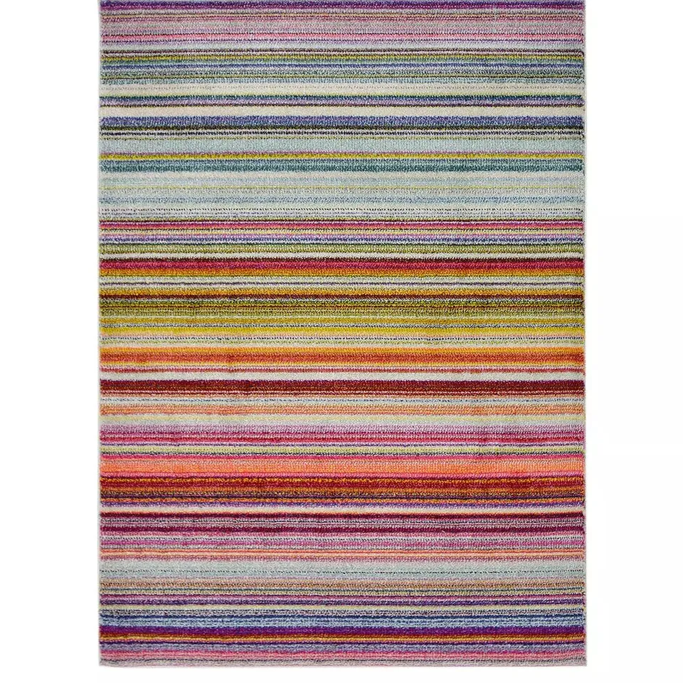 VILLA MULTICOLOURED STRIPE RUG - MULTI (160x230) - COLLECTION ONLY