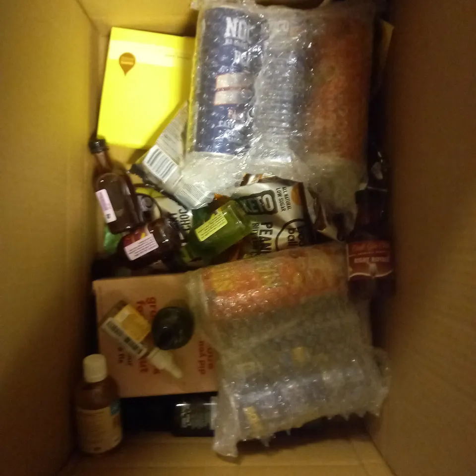 BOX OF APPROXIMATELY 30 ASSORTED FOOD AND DRINK ITEMS TO INCLUDE MISSION RECOVER TEA, ABSOLUTE COLLAGEN, MAGNESIUM BISGLYCINATE ETC