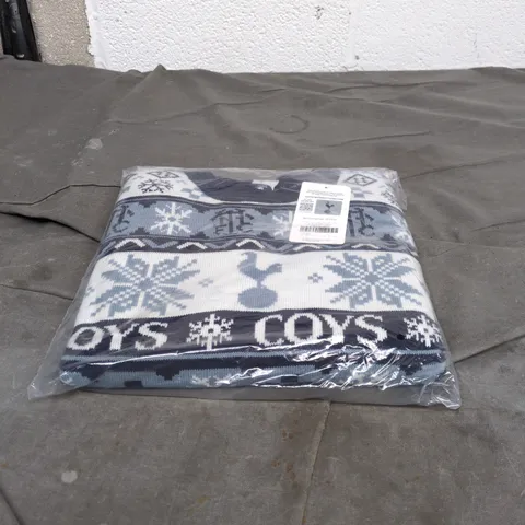 TOTTENHAM HOTSPUR NAVY LARGE FAIRISLE CHRISTMAS JUMPER BAGGED