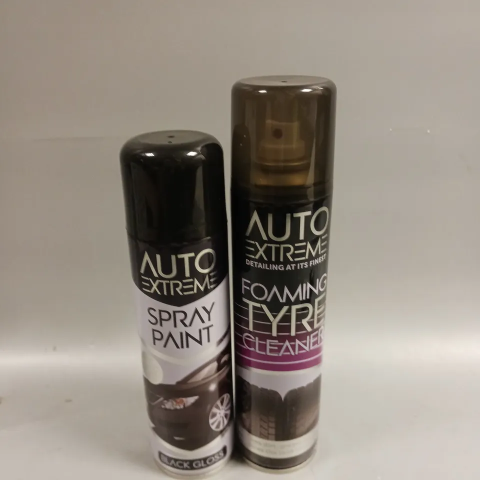 APPROXIMATELY 30 AUTO EXTREME AEROSOLS TO INCLUDE BLACK GLOSS SPRAY PAINT & FOAMING TYRE CLEANER - COLLECTION ONLY 