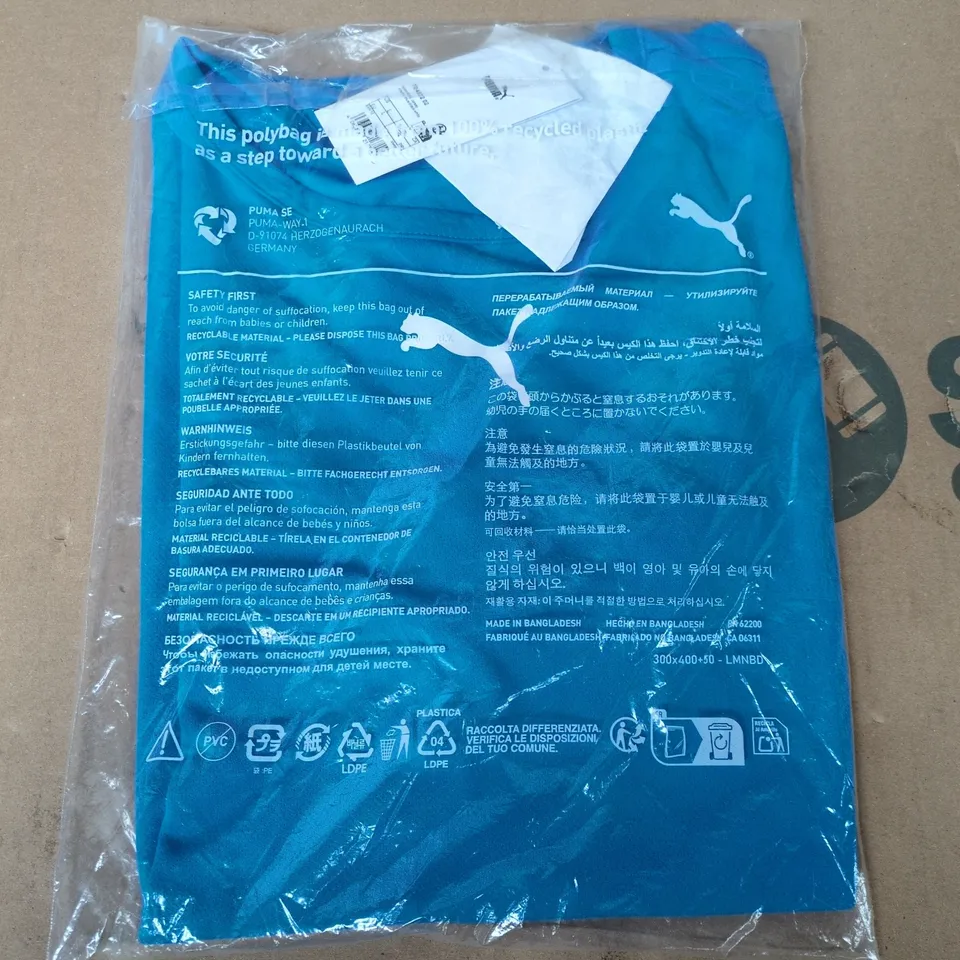 BAGGED PUMA TEAMRISE JERSEY IN ELECTRIC BLUE/WHITE - LARGE