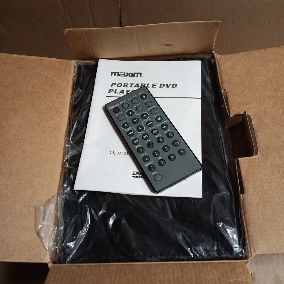 MAXIM PORTABLE TABLET DVD PLAYER BOXED WITH ACCESSORIES