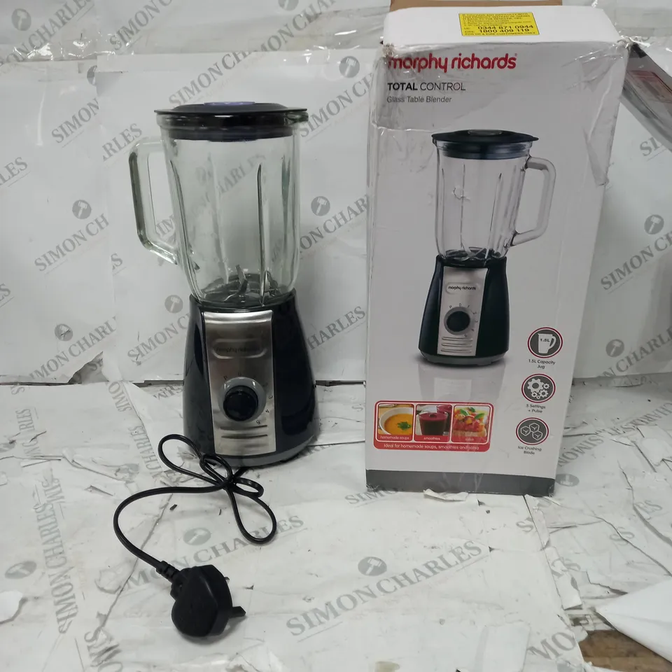 MORPHY RICHARDS TOTAL CONTROL GLASS TABLE BLENDER 