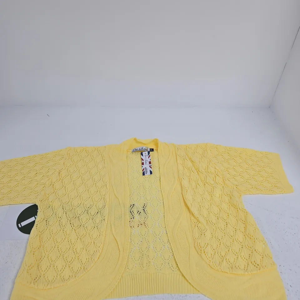 PURE & NATURAL YELLOW KNIT CARDIGAN, WOMEN'S XL