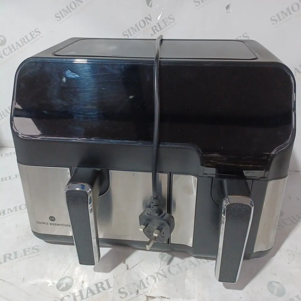 BOXED COOK'S ESSENTIALS 7.7L DUAL AIR FRYER, BLACK