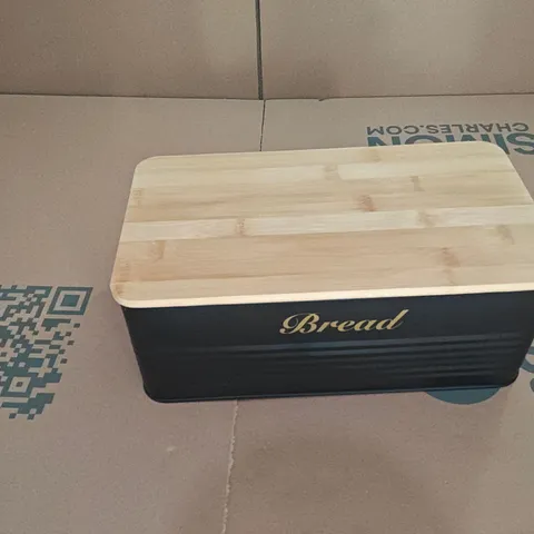 RECTANGULAR BREAD BIN WITH WOODEN LID 