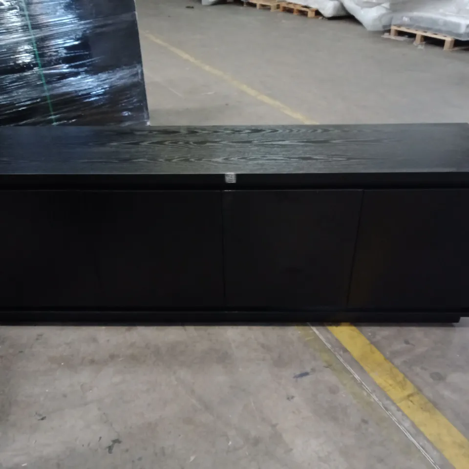 BLACK OAK TV UNIT WITH STORAGE