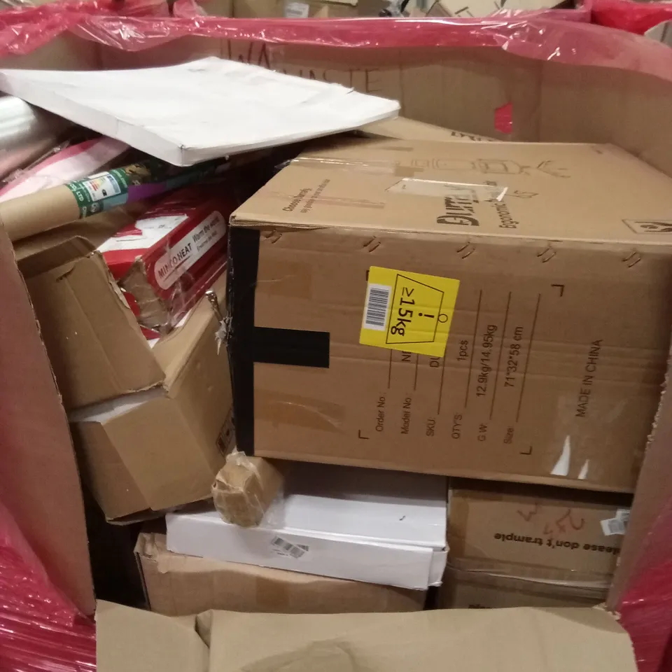 PALLET OF ASSORTED HOUSEHOLD GOODS AND PRODUCTS TO INCLUDE;  TELESCOPIC LADDER, PADDLE BOARD, AIR COOLER ETC