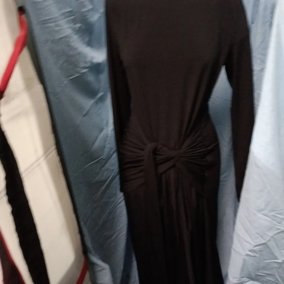 AX PARIS BLACK KNOT-DETAIL MAXI DRESS, UK SIZE 14