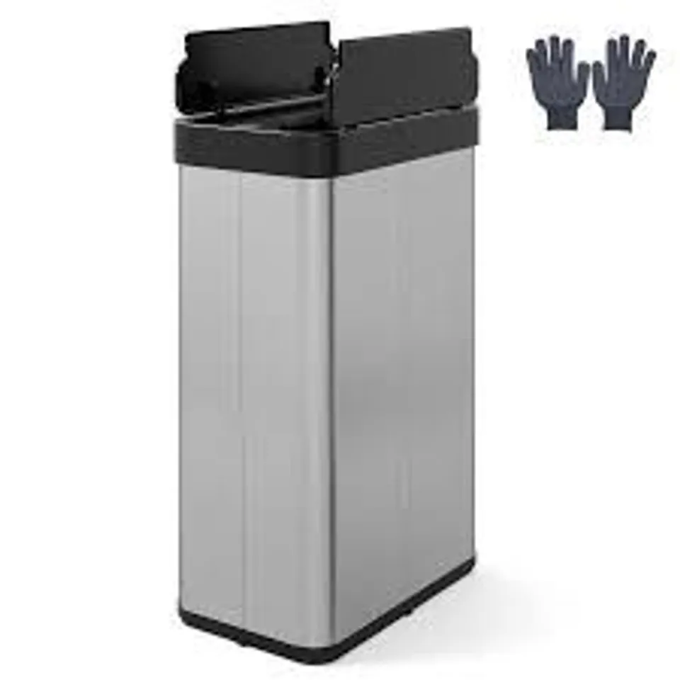 COSTWAY COSTWAY WASTE BIN 60 L WITH WINGS & INFRARED MOTION SENSOR STAINLESS STEEL SILVER 66 CM X 41 CM X 26.5 CM GY10027SL