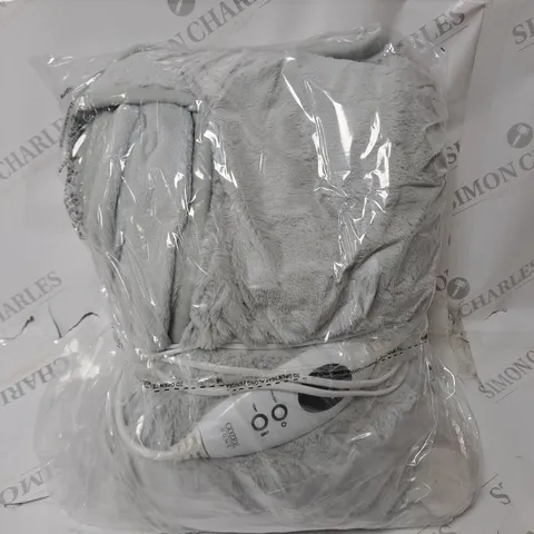 BOXED COZEE HOME VELVET SOFT HEATED BLANKET IN GREY
