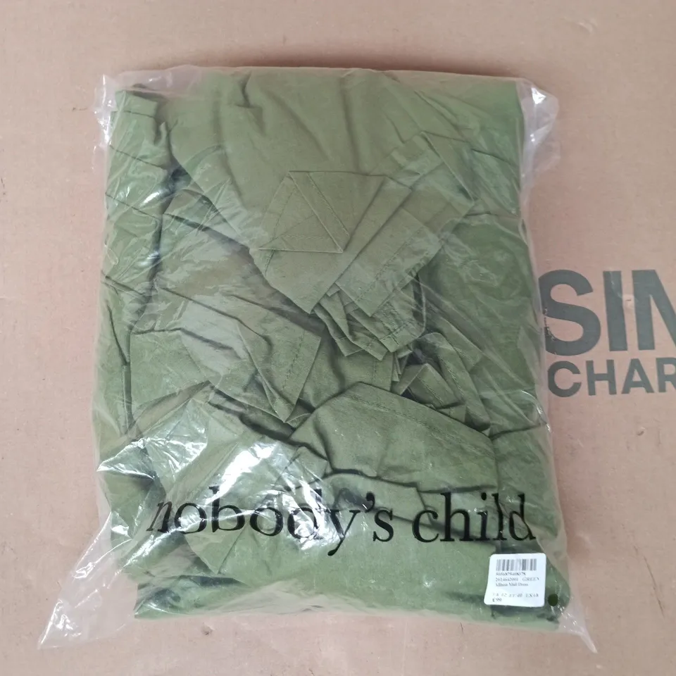 BAGGED NOBODY'S CHILD ALLISON MIDI DRESS IN GREEN SIZE UK 12
