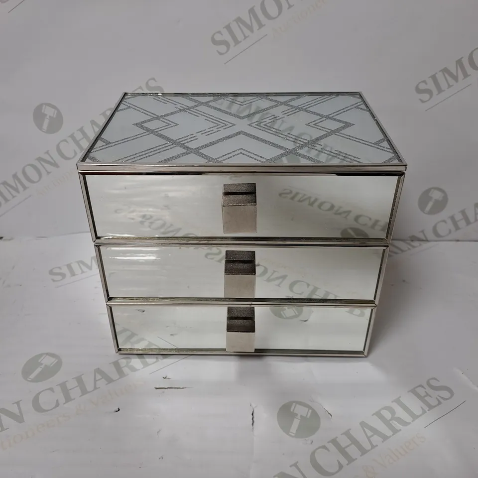 BOXED JULIAN MACDONALD MIRRORED JEWELLERY BOX - COLLECTION ONLY