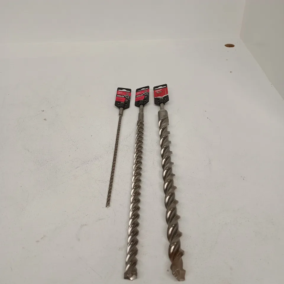 SET OF 3 ASSORTED MILWAUKEE SDS PLUS DRILL BITS