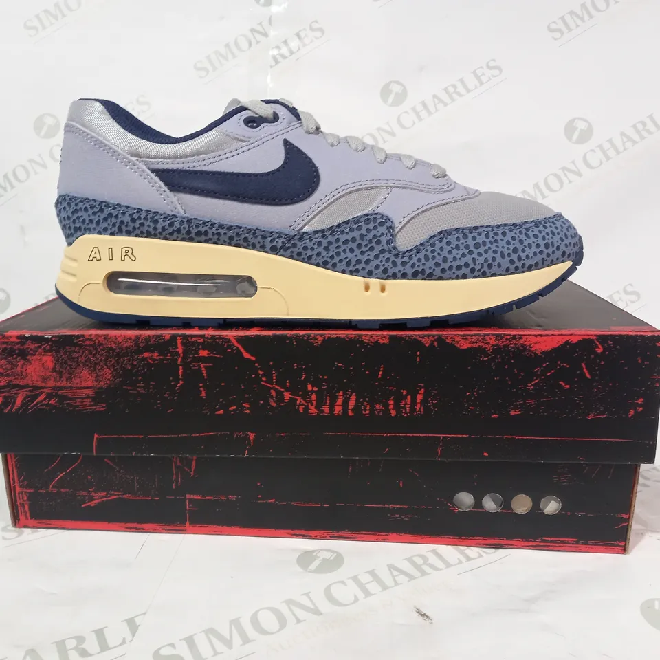 BOXED PAIR OF NIKE AIR MAX1 '86 RPM SHOES IN GREY/BLUE UK SIZE 8.5