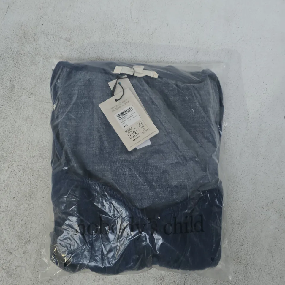 BAGGED NOBODY'S CHILD TULLA MINI DENIM DRESS IN DARK WASH SIZE UK 8