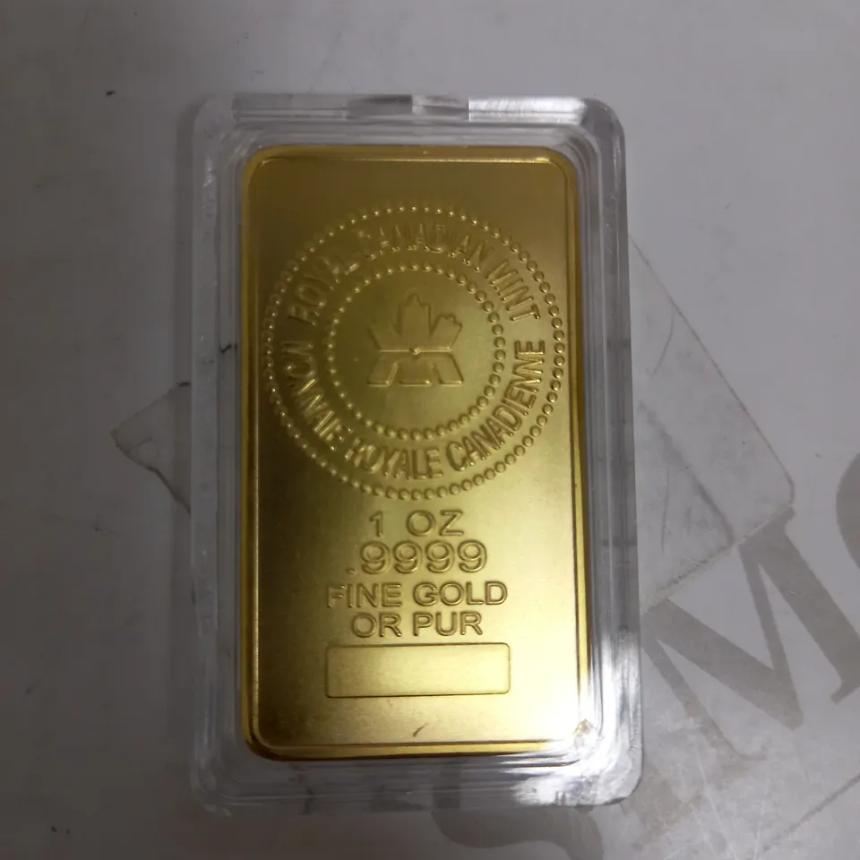 ROYAL CANADIAN MINT 1 OUNCE BAR IN PRESENTATION CAPSULE