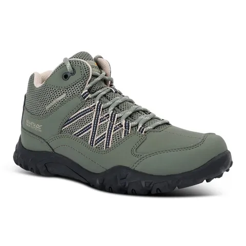 BRAND NEW REGATTA WOMENS EDGEPOINT WATERPROOF WALKING BOOTS IN FOUR LEAF CLOVER/WHITE PEPPER - UK 4