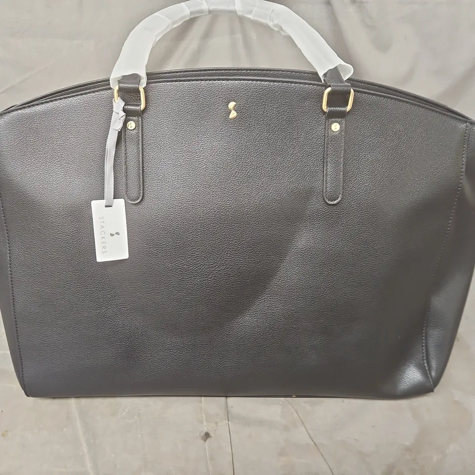 STACKERS BLACK LEATHER BAG 