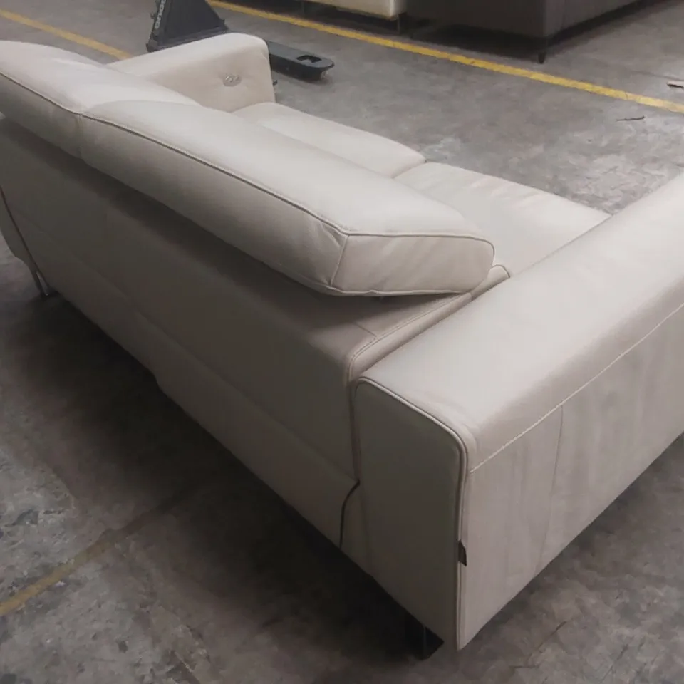 QUALITY DESIGNER ITALIAN MADE ASHLEY 2 SEATER ELECTRIC RECLINER LEATHER SOFA 